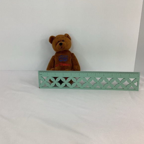 San Francisco Plush Souvenir Teddy Bear Bean Bag Brown Stuffed Animal Heart - Picture 8 of 8